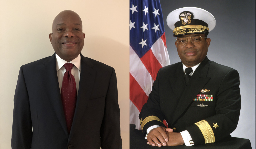 Headshots of Osie Combs in civilian clothing and military uniform