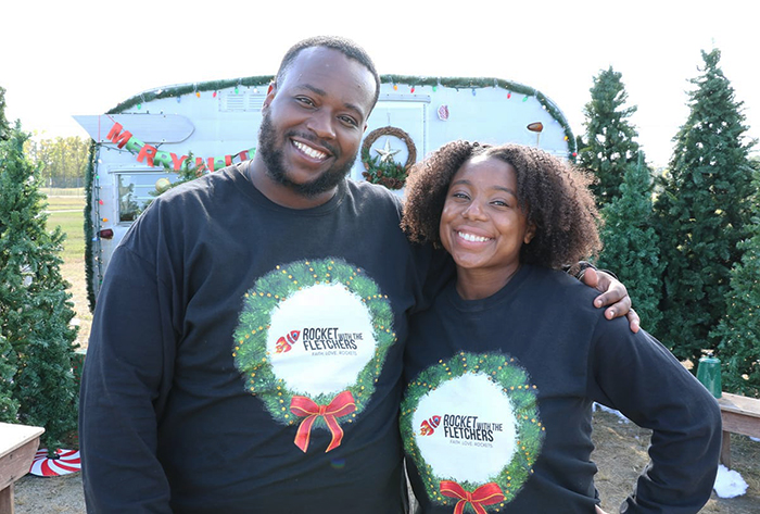 Myron and Tiera Fletcher at Christmas time 